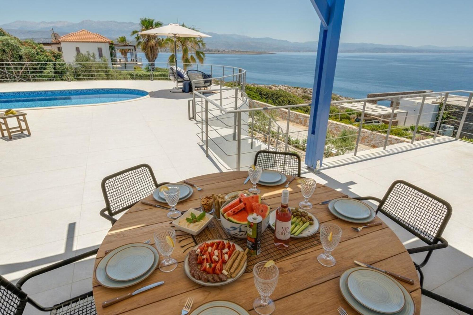 Villa Hemera Ocean View Private Heated Pool Chorafakia Exterior photo