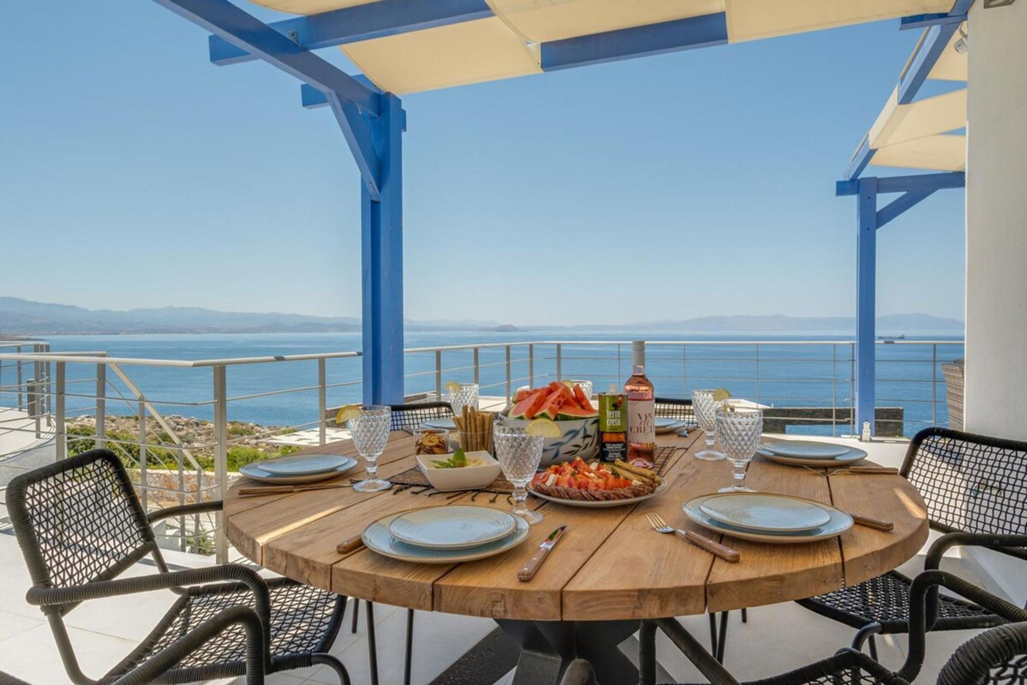 Villa Hemera Ocean View Private Heated Pool Chorafakia Exterior photo
