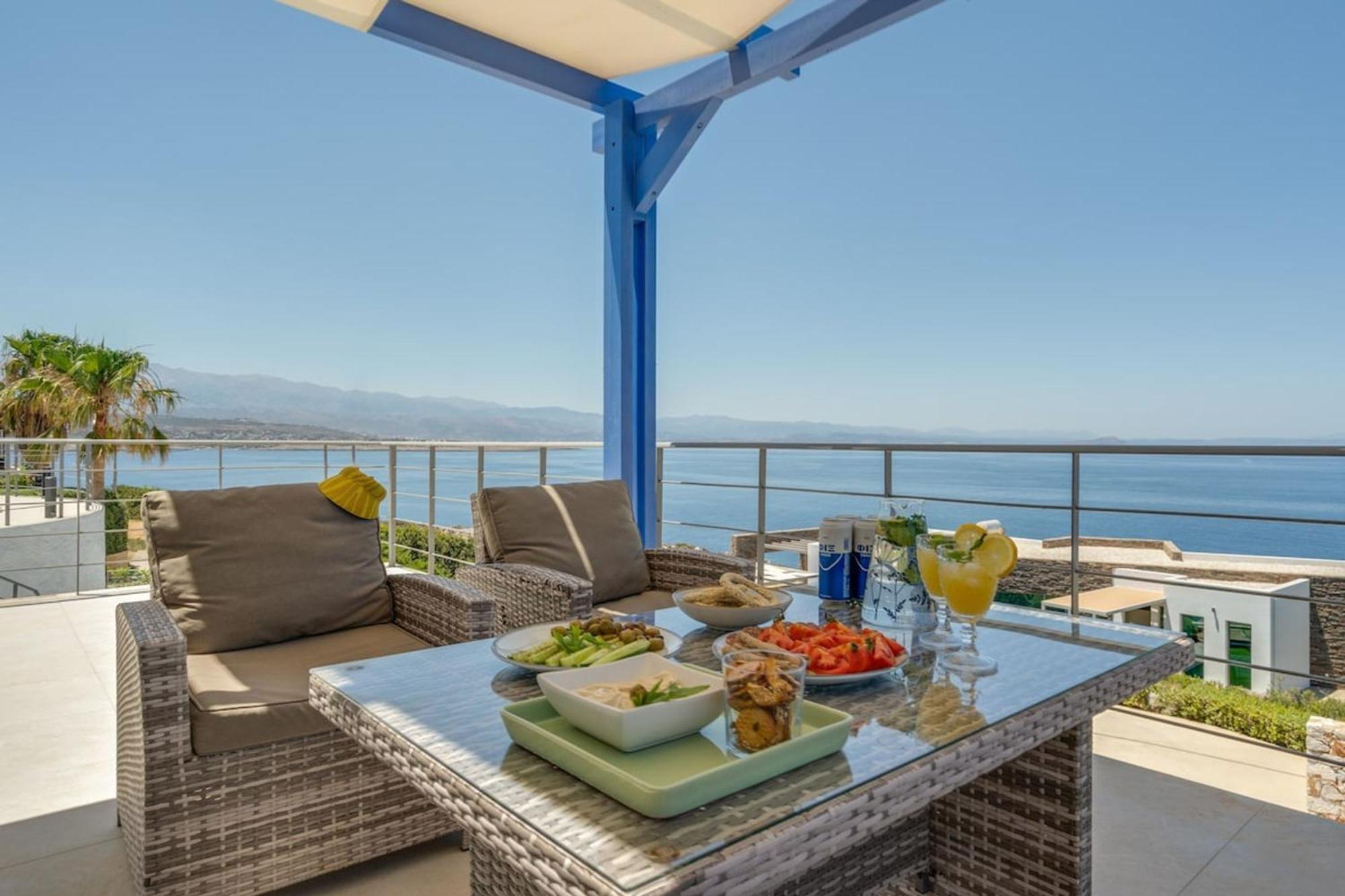 Villa Hemera Ocean View Private Heated Pool Chorafakia Exterior photo
