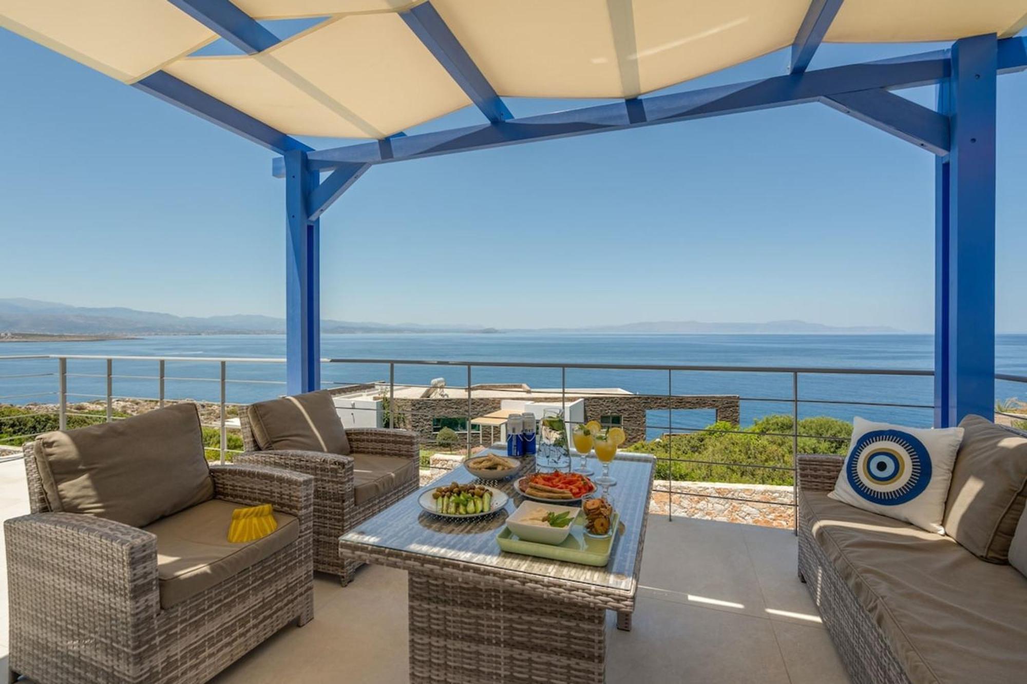 Villa Hemera Ocean View Private Heated Pool Chorafakia Exterior photo