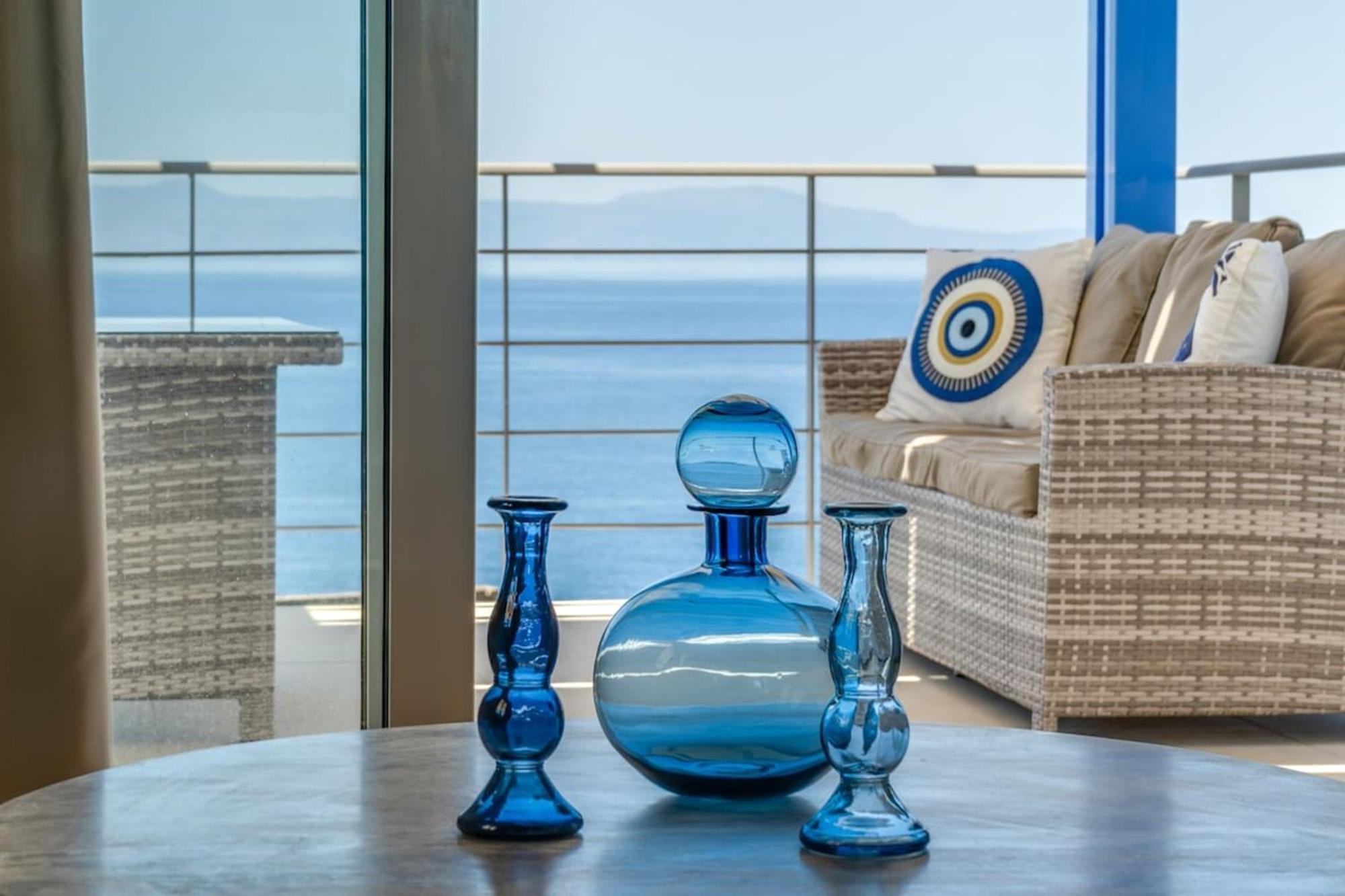 Villa Hemera Ocean View Private Heated Pool Chorafakia Exterior photo