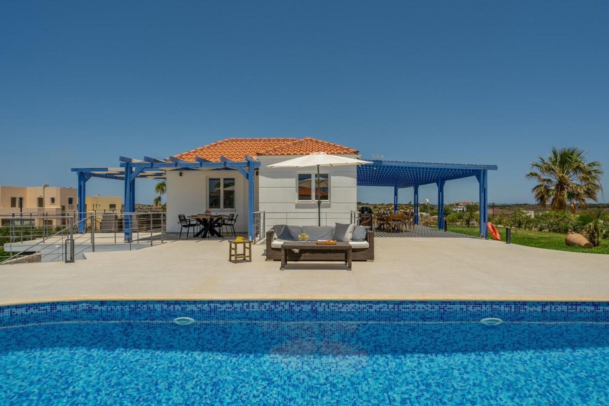Villa Hemera Ocean View Private Heated Pool Chorafakia Exterior photo