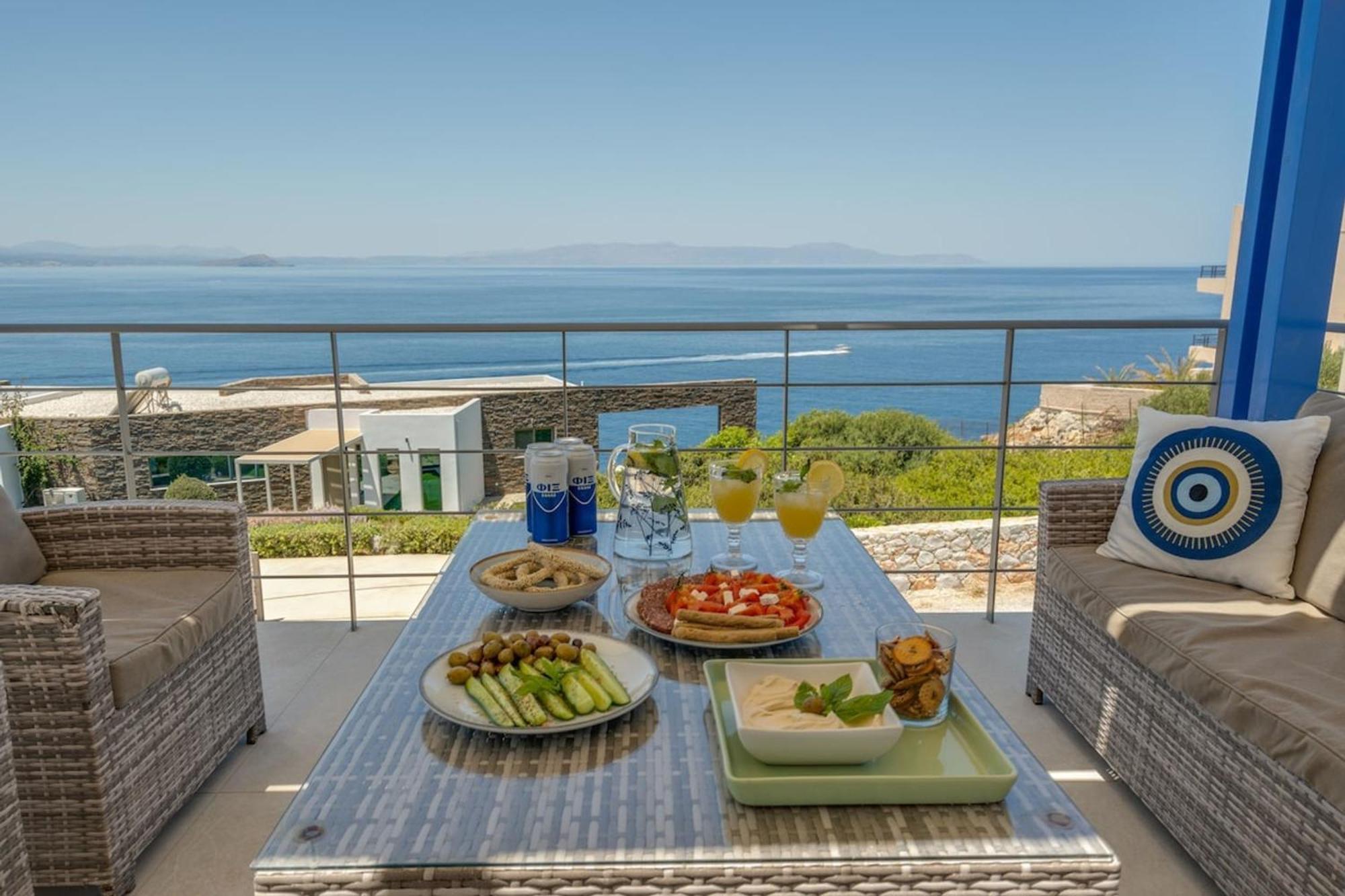 Villa Hemera Ocean View Private Heated Pool Chorafakia Exterior photo