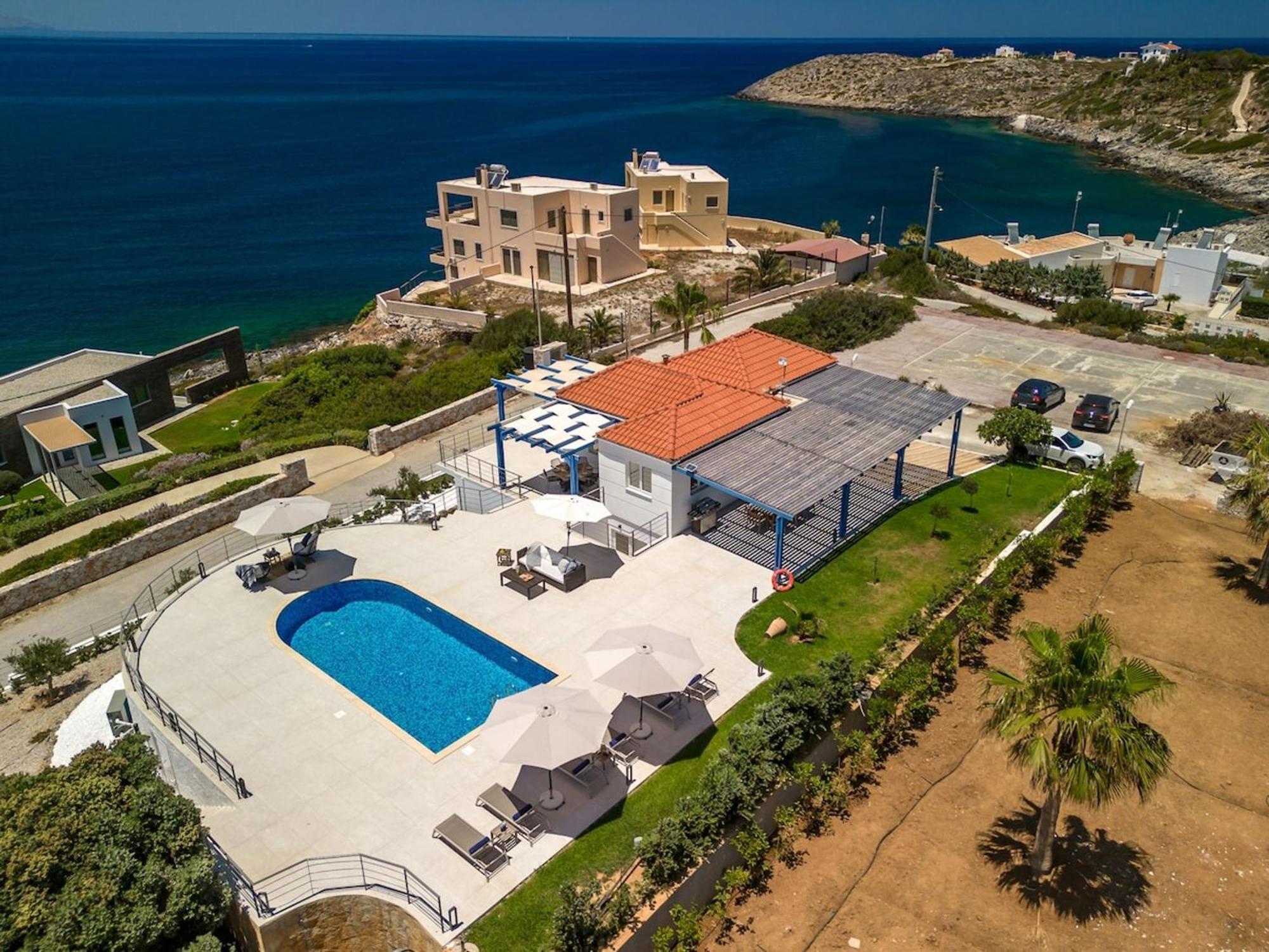 Villa Hemera Ocean View Private Heated Pool Chorafakia Exterior photo