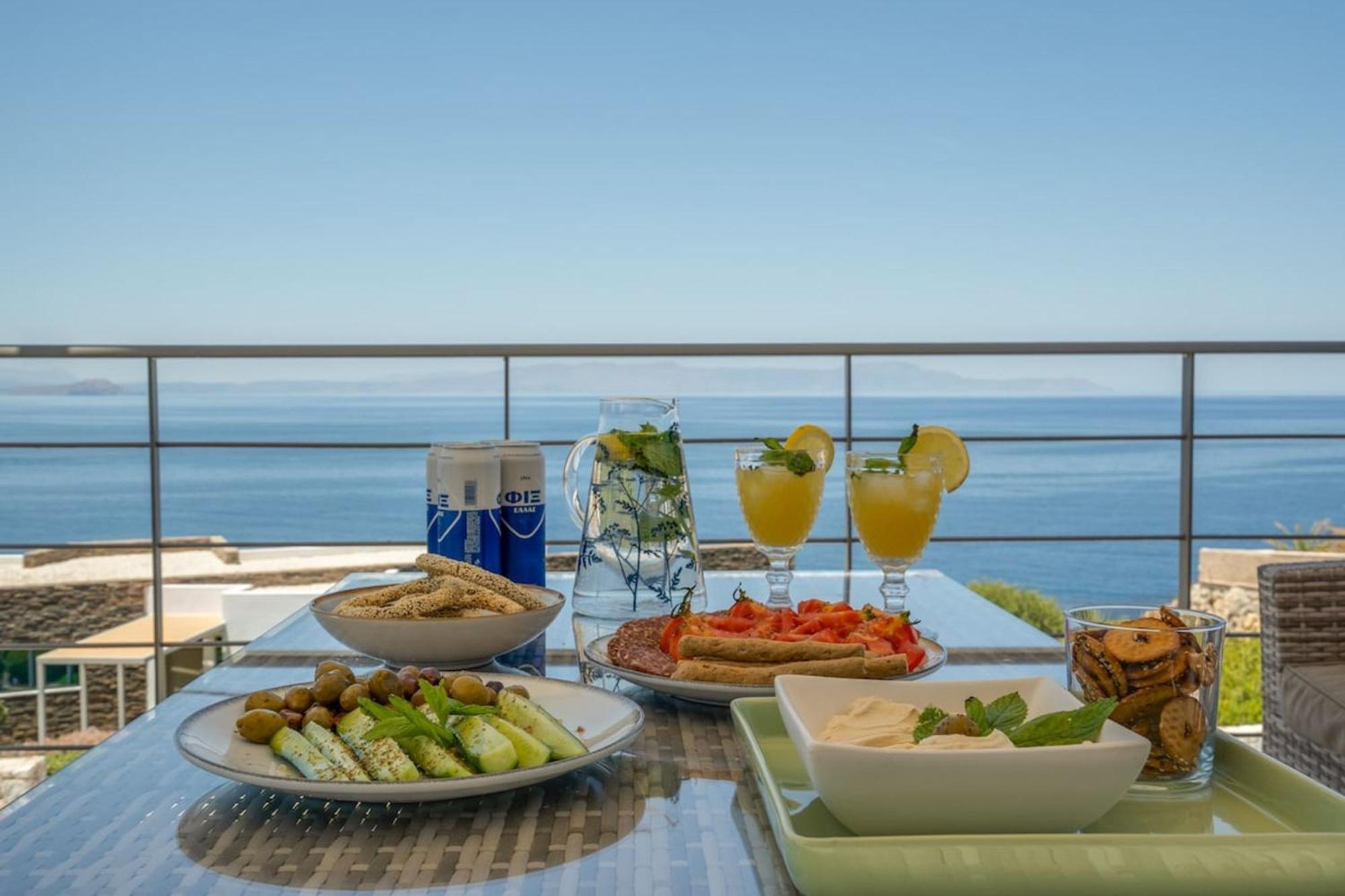 Villa Hemera Ocean View Private Heated Pool Chorafakia Exterior photo