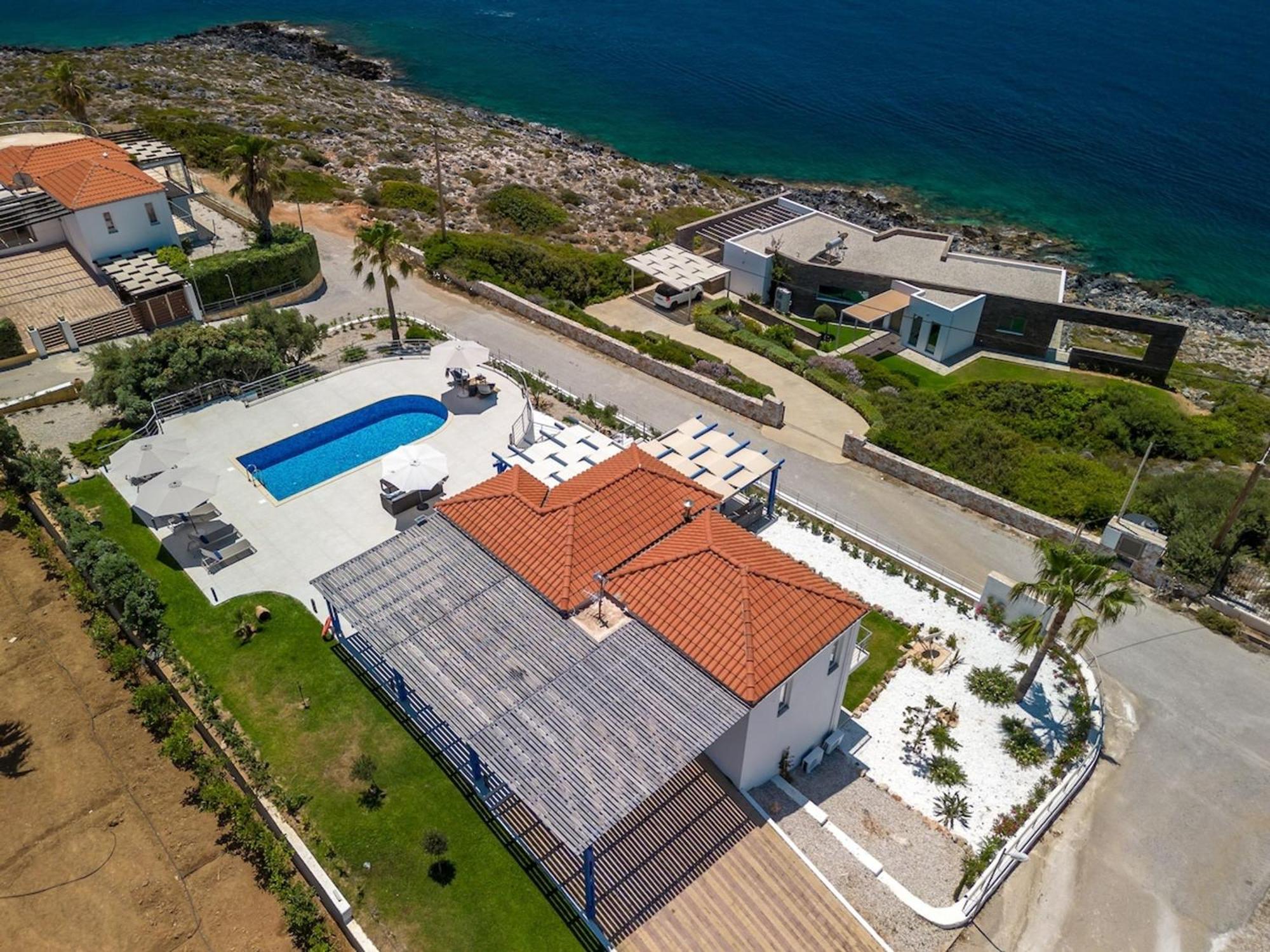 Villa Hemera Ocean View Private Heated Pool Chorafakia Exterior photo